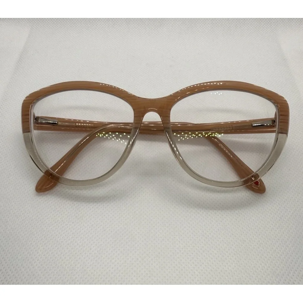 Lulu Guinness Pink Cat Eye Eyeglass Frames Only Womens Designer Retro Clear